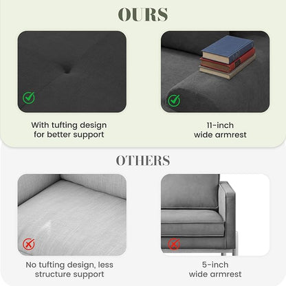 GRUSIGN 118'' Modular Sectional Oversized Boneless Couch, Tufted Cloud - Image 6