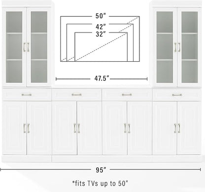 Crosley Furniture Stanton 3-Piece Sideboard Buffet Cabinet and Glass Door - Image 9