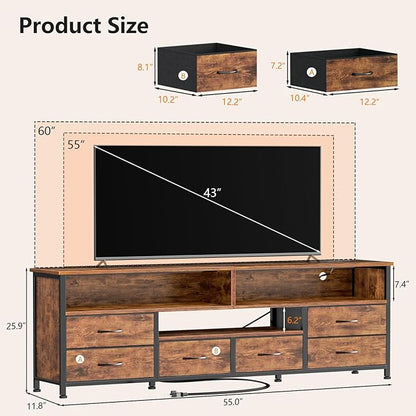 Furologee 55 Inch LED TV Stand for Bedroom - Image 2
