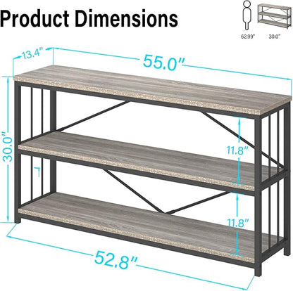 LVB Farmhouse Industrial Console Table, Wood Metal Foyer Entryway Sofa Tables - Image 2