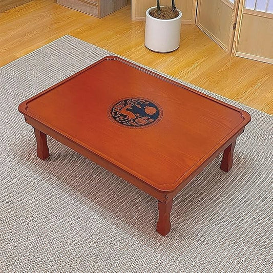 Folding Coffee Table, Japanese-Style Square Low Wood Table, by Unknown
