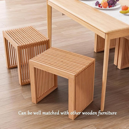 APRTAT Small Bamboo Dining Bench, 17inch Farmhouse Decor Indoor Kitchen Table - Image 2