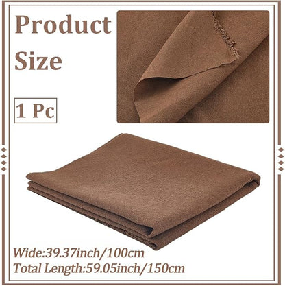 59 Inch Dark Brown Quilting Linen Type Cloth Fabric by The Yard Blend Solid - Image 2