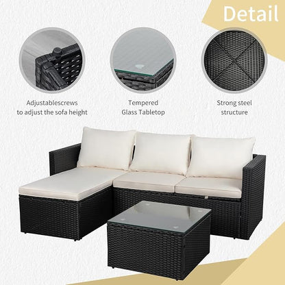 JAMFLY 3-Piece Outdoor Sectional Sofa Set - Image 4