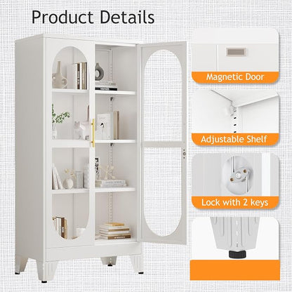 PAOFIN 61" H Locking Display Cabinet - Image 4