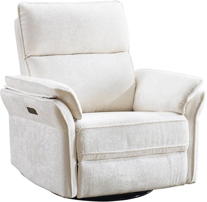 Power Swivel Rocker Recliner, Glider Recliner Nursery Chair by Rhevoy