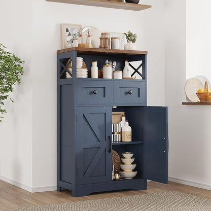 Befrases Farmhouse Blue Storage Cabinet - Image 3
