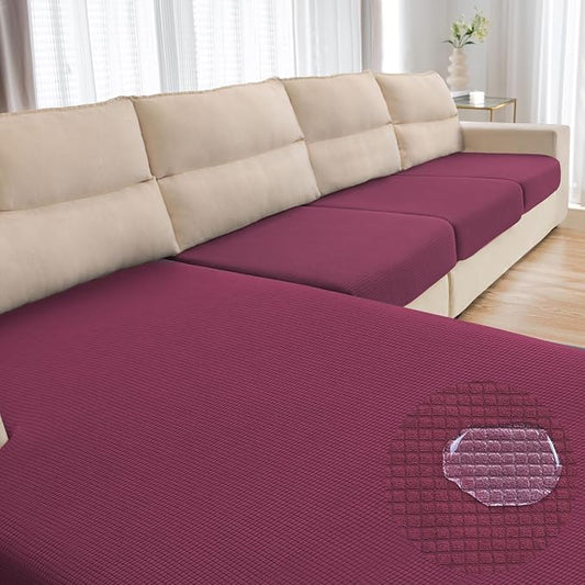 Water Repellent Couch Cushion Cover 3 Pieces Sofa Seat Cushion Covers, Stretch by TOPYUMH