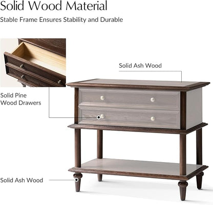 HULALA HOME Farmhouse Nightstand - Image 6