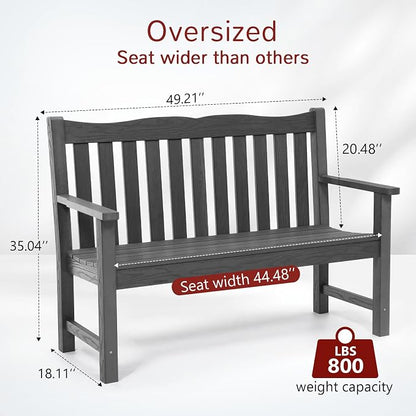 Stoog 3 Piece Outdoor Bench & Outdoor Chairs Set, All-Weather HIPS Patio - Image 3