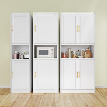 Ckzbx Tall Narrow Storage Cabinet 66.93" H Tall Bathroom Cabinet Metal Pantry - Image 9