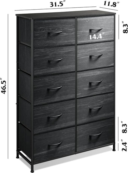WLIVE Tall Dresser with 10 Drawers, Dressers & Chest of Drawers, Dresser - Image 3