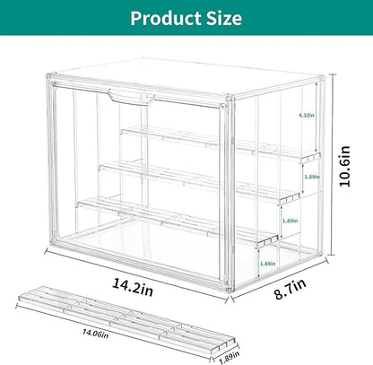 Attelite Acrylic Display Case, Upgrade 4 Tiers Clear Display Case - Image 2