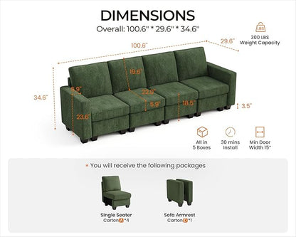 CHIC HOUSE Modular Sectional Sofa - Image 2