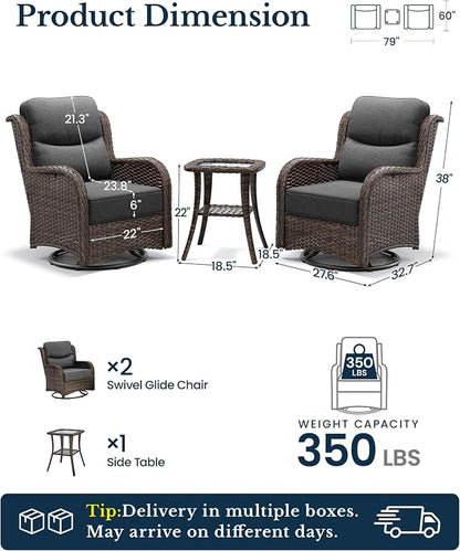 HILLGA 3-Piece Luxury Patio Furniture Set - Image 2