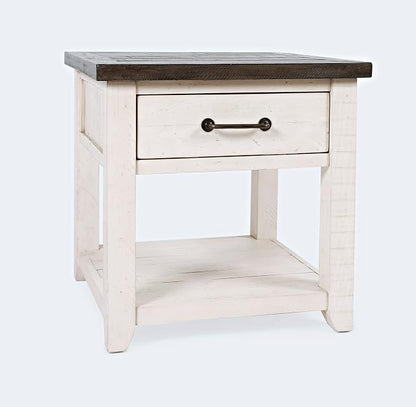 Jofran Madison County Harris End Table, Vintage White - Image 11