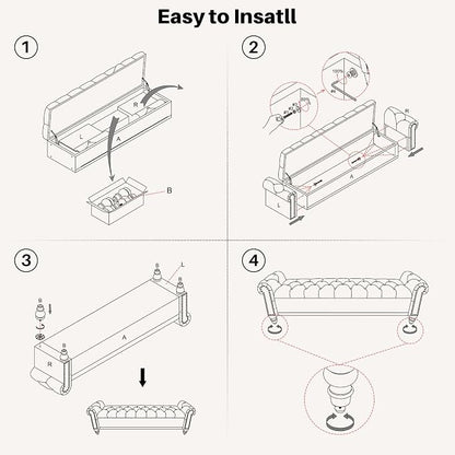 SOFTHION Storage Bench for Bedroom, Upholstered Chenille Storage Ottoman - Image 8