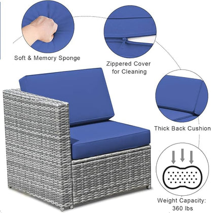 Tangkula 8 Pieces Wicker Patio Furniture Set - Image 7