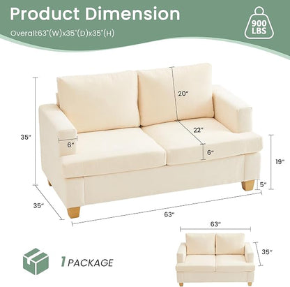 YOUDENOVA Sofa, 2 Piece Set Comfy Couch, 3 Seater & Loveseat Sofa - Image 2