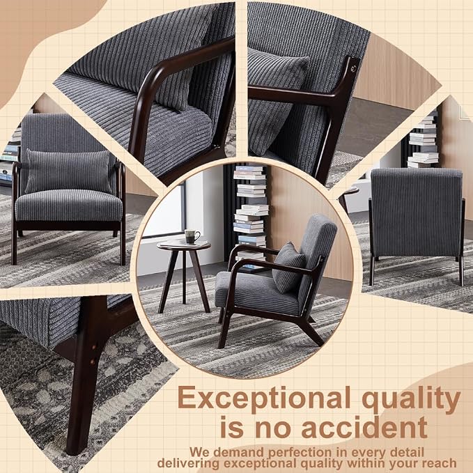 Mid-Century Modern Accent Chair and Coffee Table Set, Vintage Leisure Chair - Image 7