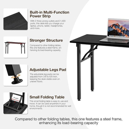 TEMI Long Computer Desk Folding Table - Image 7