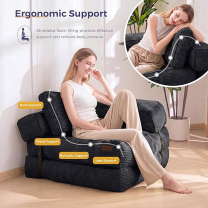 MAXYOYO Folding Sofa Bed, L-Shaped Convertible Sofa - Image 6