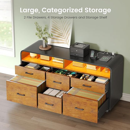 SEDETA 6 Drawer File Cabinet - Image 3
