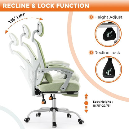 Sweetcrispy Office Computer Desk Chair Set of 2, Ergonomic High-Back Mesh - Image 6