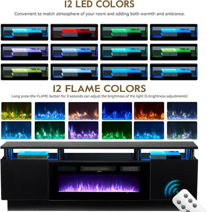 70" TV Stand for Living Room, Modern Entertainment Center & Media Console - Image 4