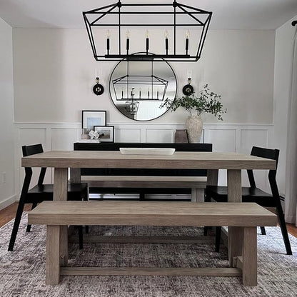 Plank+Beam 72 Inch Farmhouse Dining Table, Solid Wood Rustic Kitchen Table - Image 7