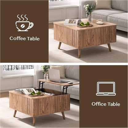 JOINICE Walnut Lift Top Coffee Table - Image 5