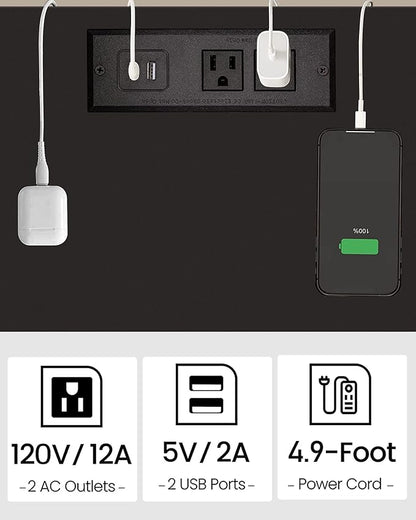 TUTOTAK End Table with Charging Station, Side Table with USB Ports and Outlets - Image 5