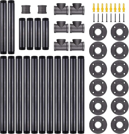 42'' x 28'' Industrial Pipe Table Legs Set, Iron-Cast Finish Piping - Image 4