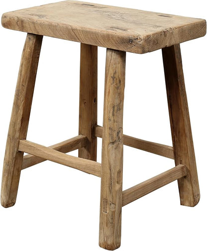 Artissance Rustic Wooden Stool – Handmade Reclaimed Wood Stool, Vintage by Unknown