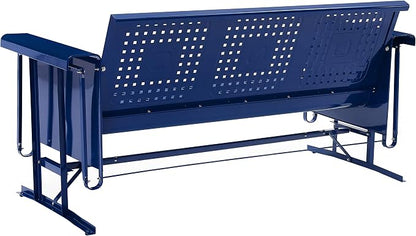 Crosley Furniture Bates Retro Metal Outdoor Sofa Glider, 3-Person Rocking Patio - Image 5