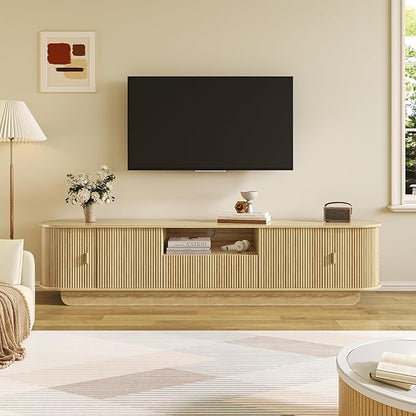 86.61'' Tambour TV Stand for 55-85 Inch, Modern Entertainment Center by ukaocai