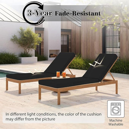 Chaise Lounge Cushions Outdoor, 4 Adjustable Ties Lounge Chair Cushions - Image 6