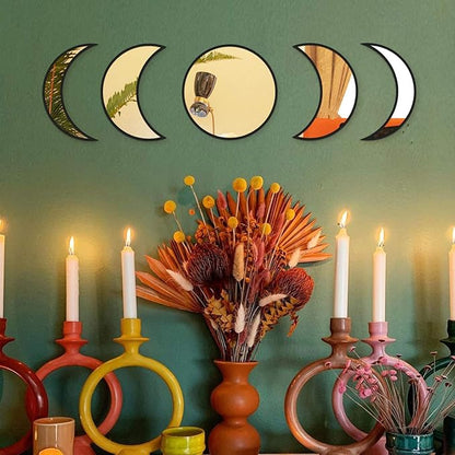 MAXROCK Scandinavian Natural Decor Acrylic Moonphase Mirrors, Moon Phase Mirror - Image 2