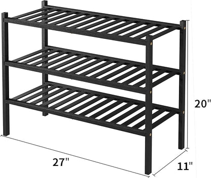 ROMGUAR CRAFT 3 Tier Bamboo Shoe Rack - Image 3
