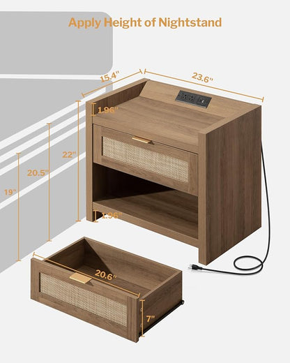SICOTAS Night Stand Set of 2 Nightstands - Image 2