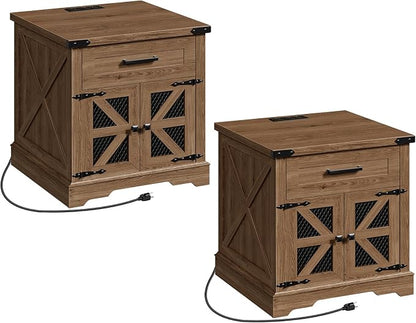 RALGEND Farmhouse End Table Set of 2, Large End Table - Image 9