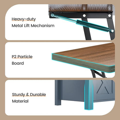 SEDETA Lift Top Coffee Table, 4 in 1 Multi-Function Convertible Coffee Tables - Image 6