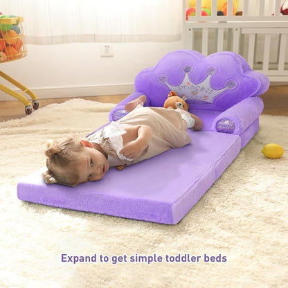 MOONBEEKI Toddler Chair Comfy，Foldable Princess Couch - Image 5