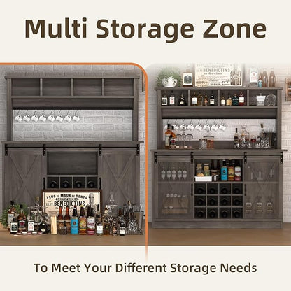 4ever2buy Farmhouse Coffee Bar Cabinet - Image 6
