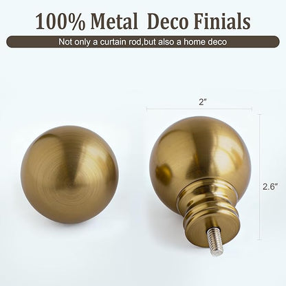 2 Pack Warm Gold Curtain Rods for Windows 28 to 48 Inch 1" Diameter Short Small - Image 5