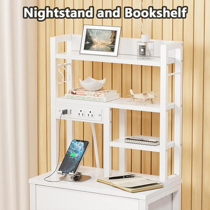 Furnulem Tall Night Stand, 52.1 Inch LED Nightstand - Image 6