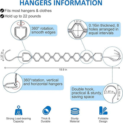 Space Saving Hangers for Clothes 3 Pack, Sturdy Metal Hangers Heavy Duty Magic - Image 4