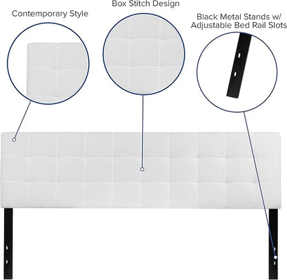 Flash Furniture Bedford Box Stitch Tufted Upholstered King Size Headboard in - Image 3