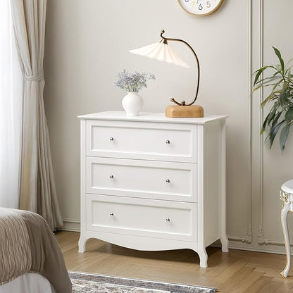 VINGLI White Dresser 3 Drawer Chest of Drawers - Image 9