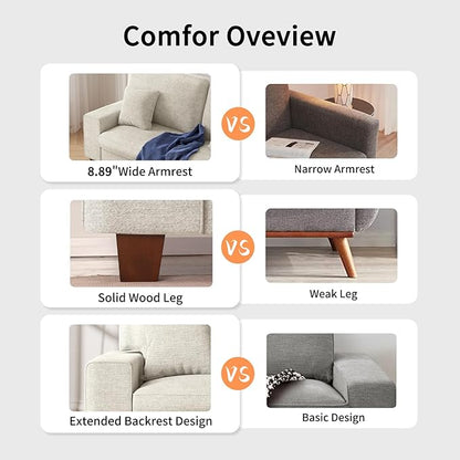 DOPEDIO Modern Loveseat Sofa for Living Room, Chenille Recliner, Removable Cover - Image 5